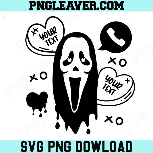 Ghost Valentine Svg Png, Funny Horror Valentine Svg, Custom Text Valentine Svg