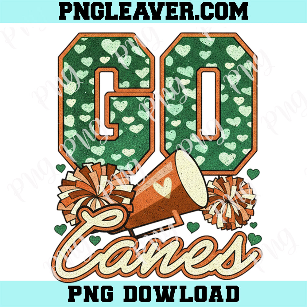 Go Canes Funny Miami Vintage Png, Football Go Canes Png