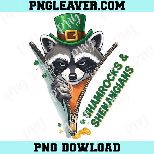 Racoon Ew The People Png, Racoon Shamrocks Png, Racoon Patrick Png