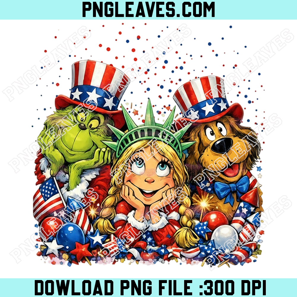 Grinch Cute Statue of Liberty 4th of July Png, USA Anniversary Png