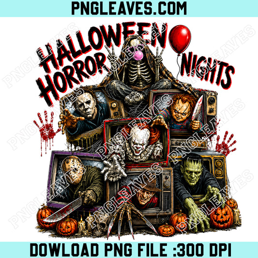 Halloween Horror Nights PNG, Retro Spooky Halloween PNG, Scary Movies Horror PNG