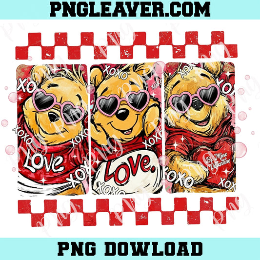 Bear Heart Cartoon Valentine Retro Png, Valentine Bear Design Png, Honey Coquette Png