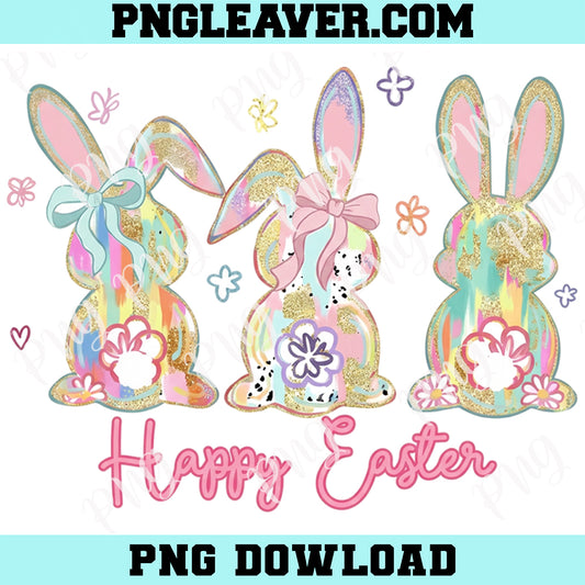 Happy Easter Coquette Color Bunny Png, Retro Easter Png, Easter Coquette Png