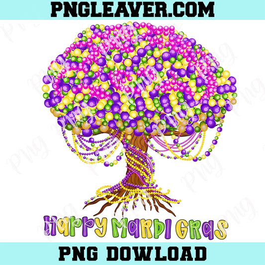 Happy Mardi Gras Bead Tree Png, Carnival New Orleans Png, Fat Tuesday Png