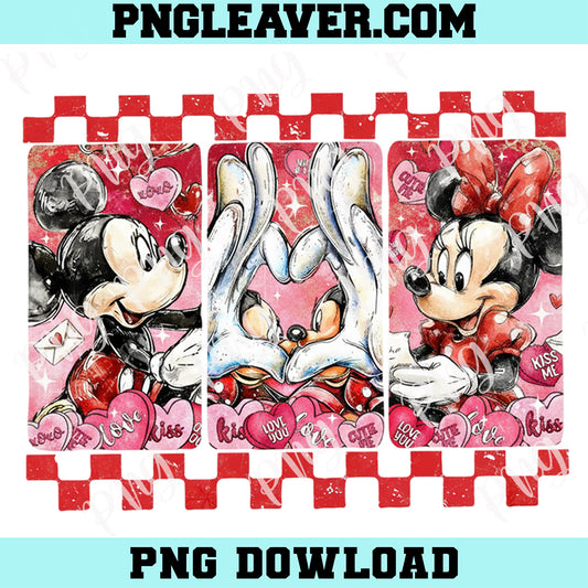 Pink Valentine Cartoon Couple Love Png, Mouse Couple Design Png