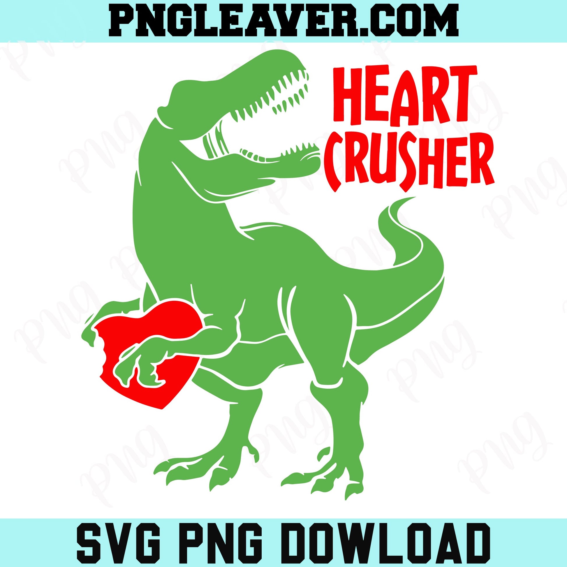 Heart Crusher Valentine Svg Png, Boy Valentine Dinosaur Svg