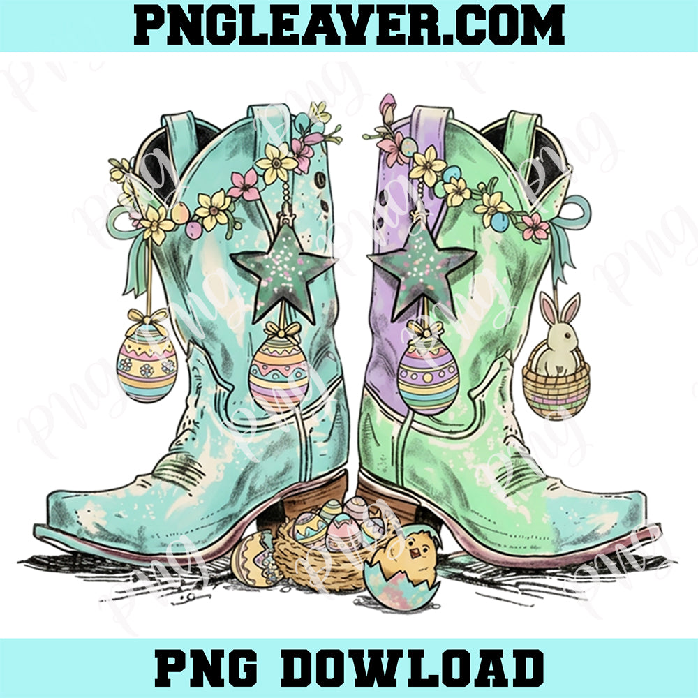 Howdy Easter Western Bunny PNG, Cowboy boots Easter Png, Happy Easter Png