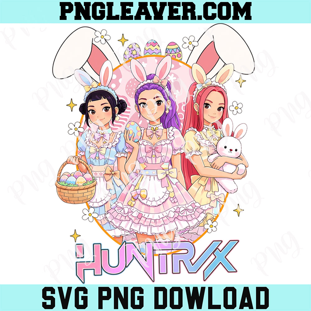 Huntrix Easter Day Cute Png, Happy Easter Day Png, Kpop Huntrix Easter Day Png