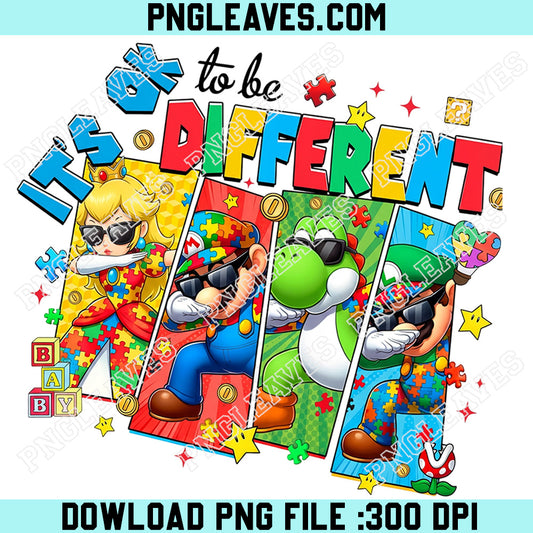 Autism Mario Png, It’s Okay To Be Different Super Autism Png, Autism Awareness Png