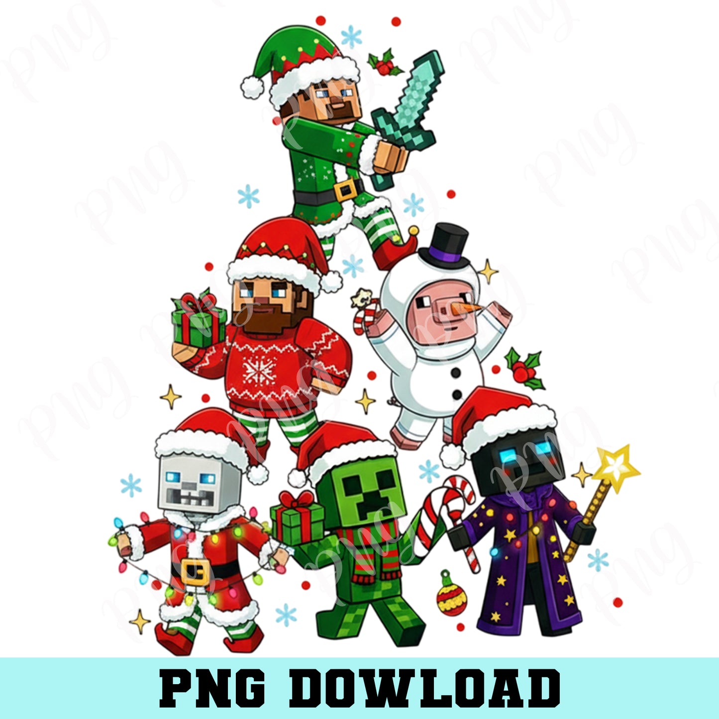Just A Jolly Creeper Png, Gamer Character Christmas PNG, Green Character Christmas PNG
