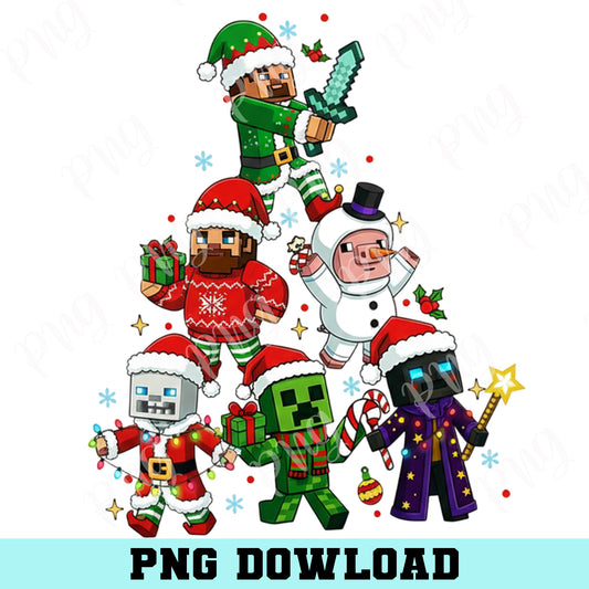 Just A Jolly Creeper Png, Gamer Character Christmas PNG, Green Character Christmas PNG