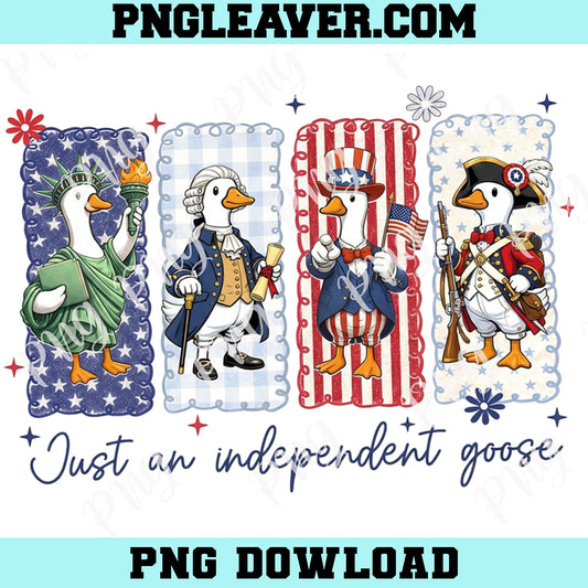 USA Flag Goose Cute Png, Just An Independent Goose Png, Funny Patriotic Goose Png