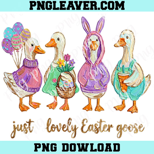 Pastel Spring Goose Cute Easter Png, Just Lovely Easter Goose Png, Cute Easter Goose Png