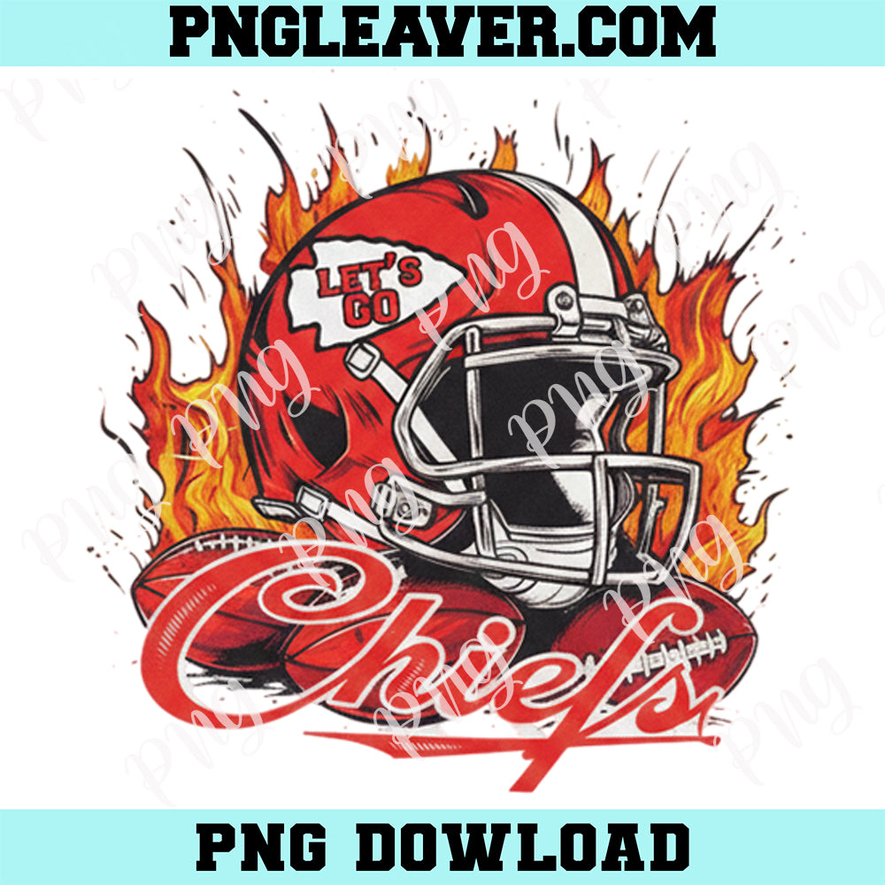 KC Football Let's Go Chiefs Fire Png, Chiefs Football Png, Football kansas Png