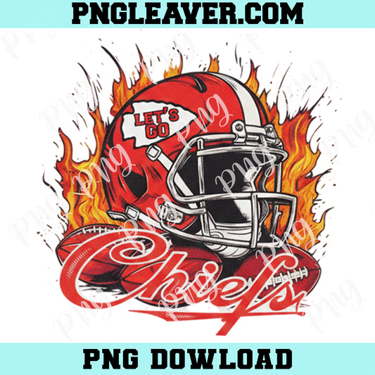 KC Football Let's Go Chiefs Fire Png, Chiefs Football Png, Football kansas Png