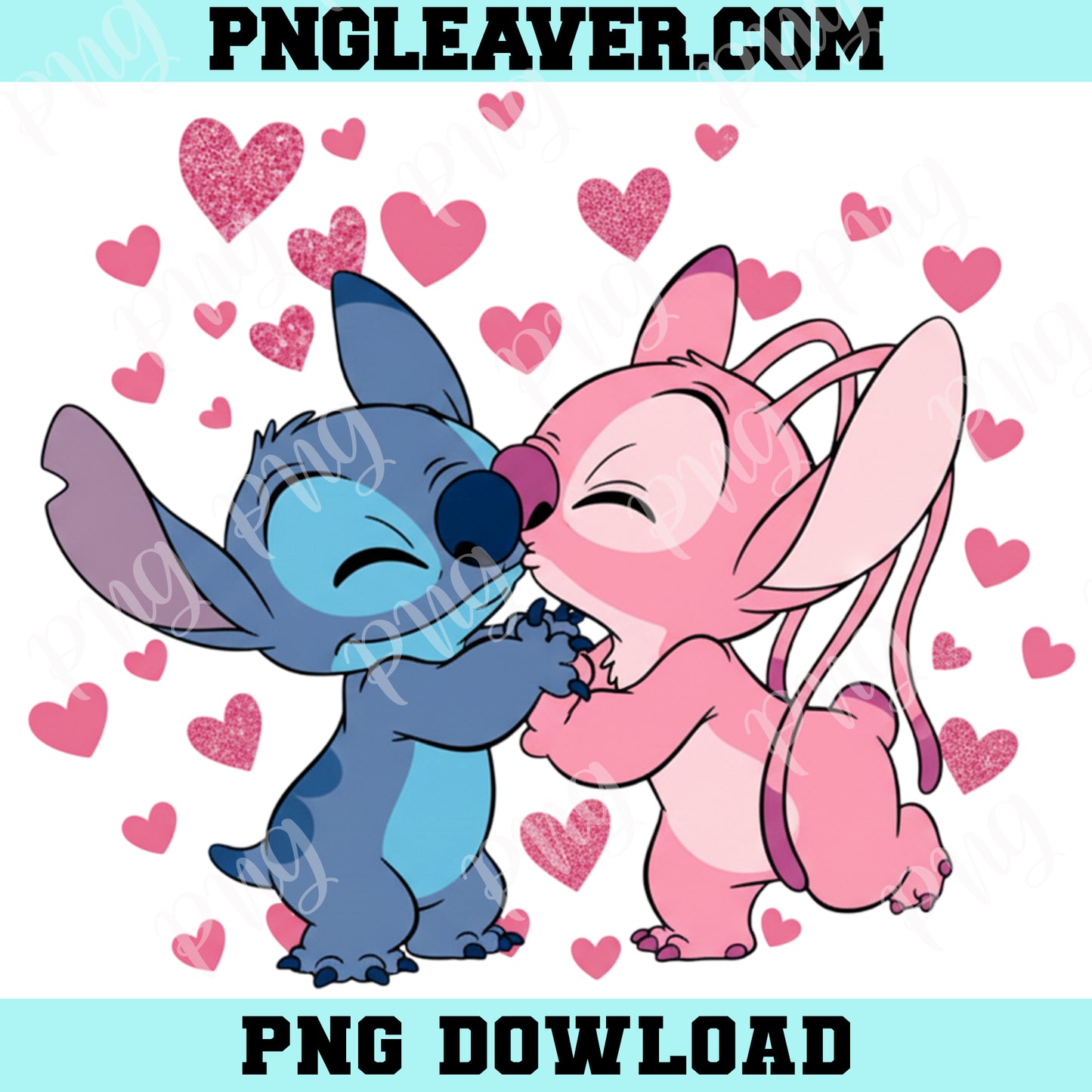 Kawaii Stich Love Valentine Svg, Stich Png, Angel Happy Valentine's Svg
