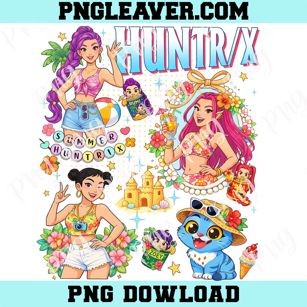 Kpop Demon Hunters Huntrix Summer Png, Summer Girl Group Hunter Png, Kpop Summer Png