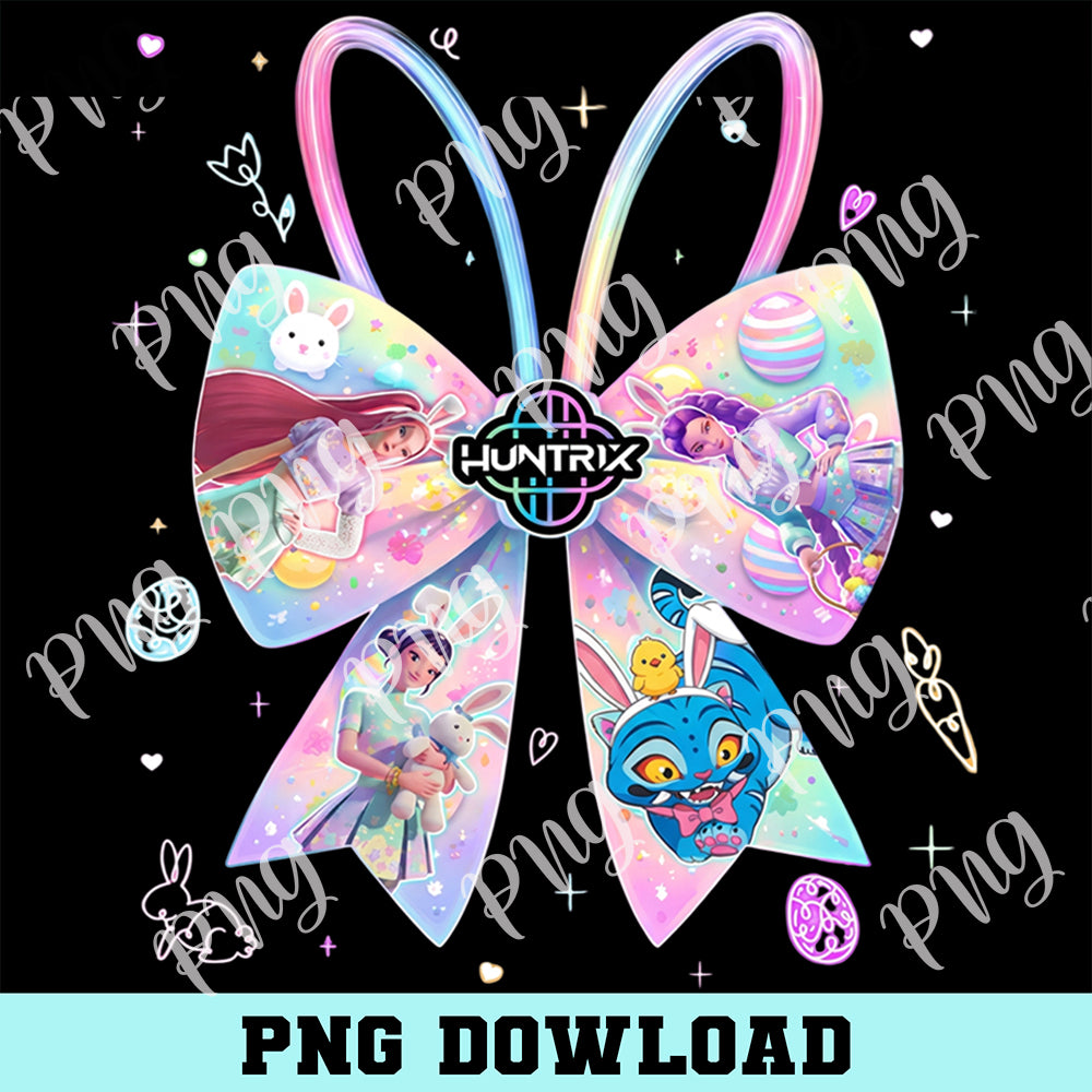 Kpop Bow Easter Day Png, Easter Anime Girl Group Bow Png, Bow Happy Easter Png