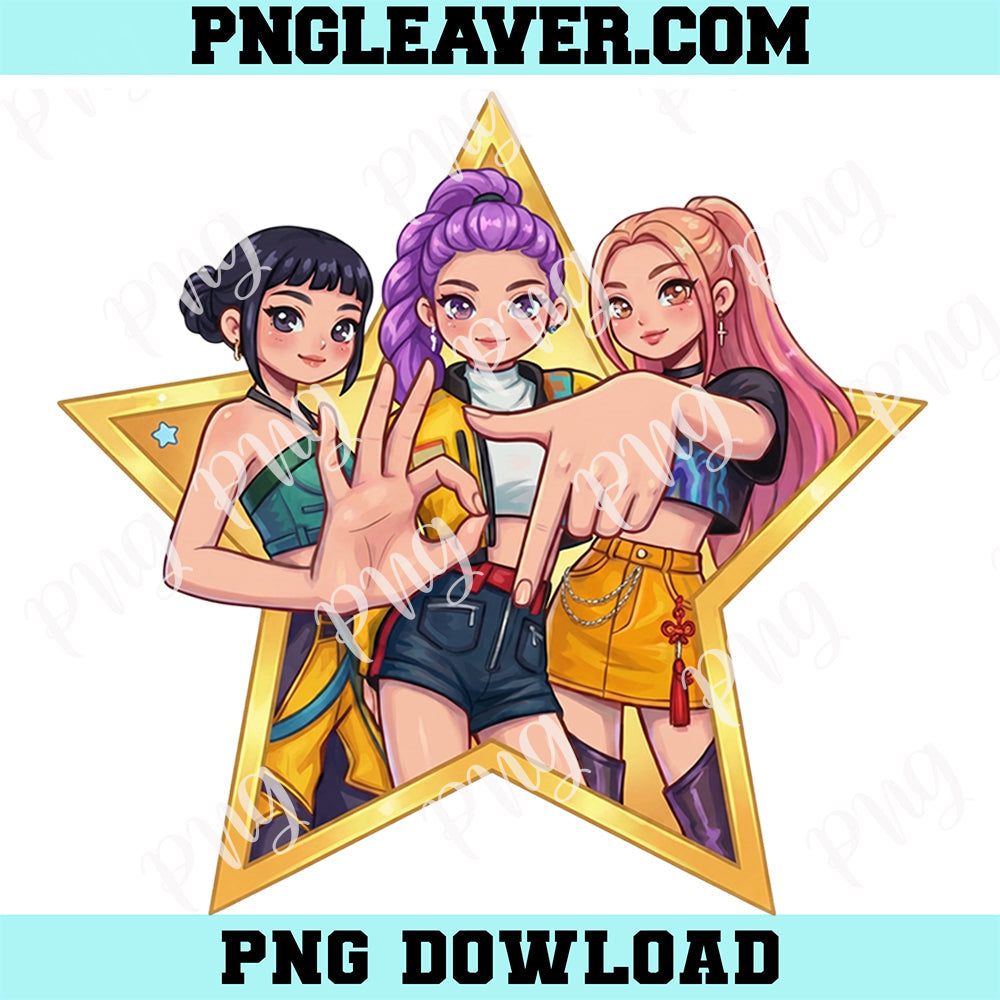 Huntrix 6 7 Meme Kpop Girls Band Png, Kpop Huntrix Six Seven Png, 67 Rumi Mira Zoey Png