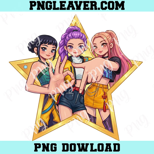 Huntrix 6 7 Meme Kpop Girls Band Png, Kpop Huntrix Six Seven Png, 67 Rumi Mira Zoey Png