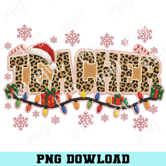 Latch Hook Yarn Crochet Teacher Christmas PNG, Pink Christmas PNG, Santa Claus PNG