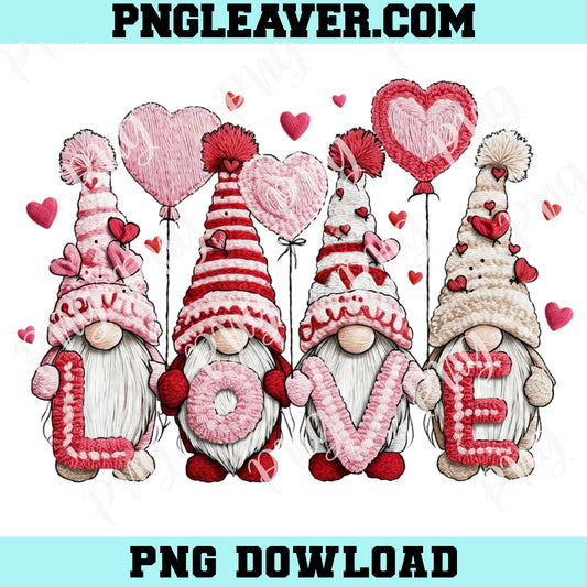 Latch Hook Yarn Valentines Love Gnome PNG, Valentine's Day PNG, Preppy Valentines Png