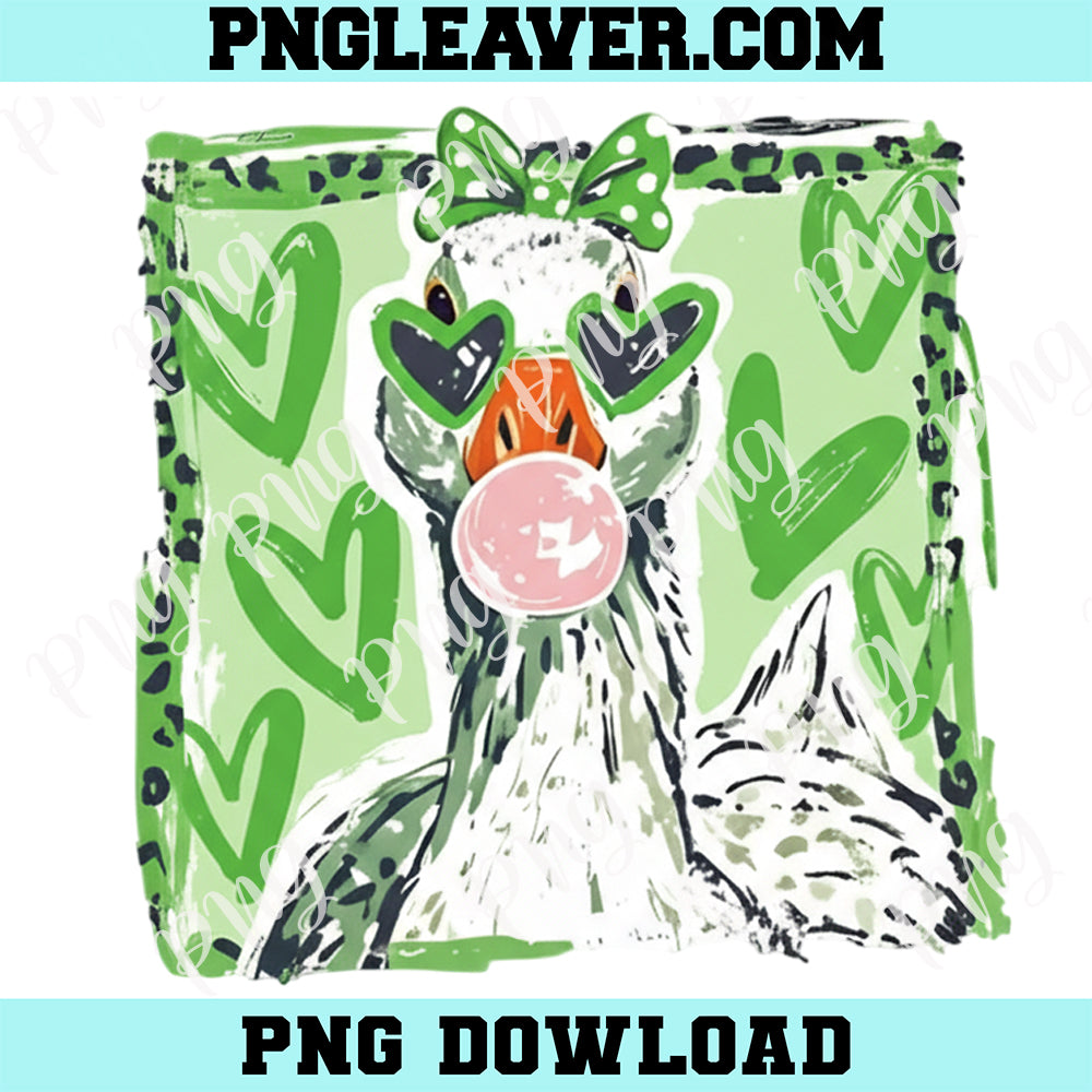 Leopard St Patrick's Day Goose PNG, Cute Goose Lover png, Funny Love Quote PNG