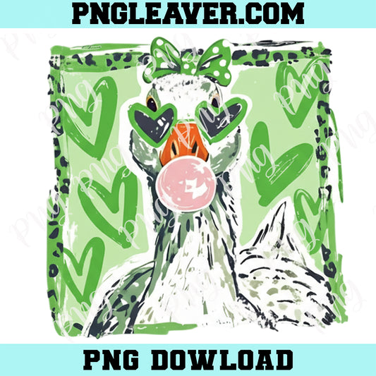 Leopard St Patrick's Day Goose PNG, Cute Goose Lover png, Funny Love Quote PNG