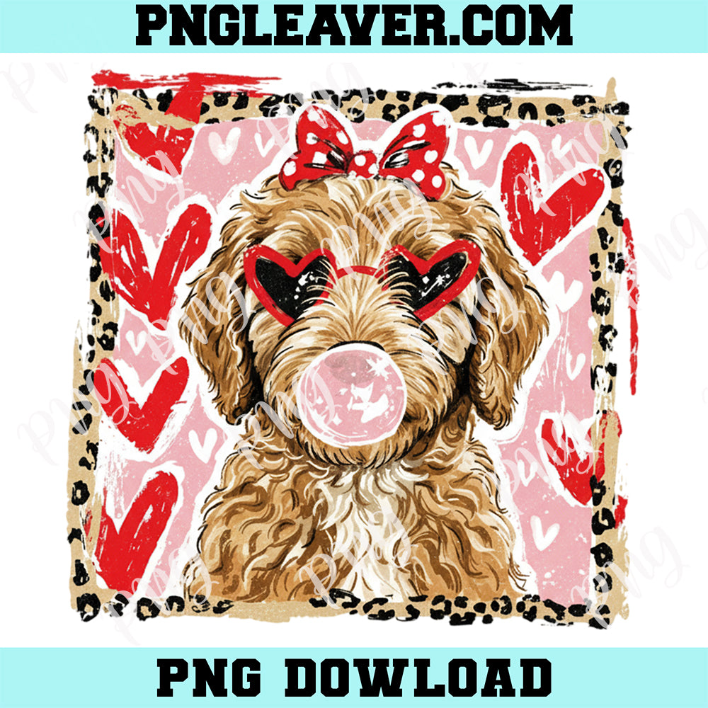 Leopard Valentine's Day Goldendoodle PNG, Funny Love Quote PNG, Dog Valentine Png