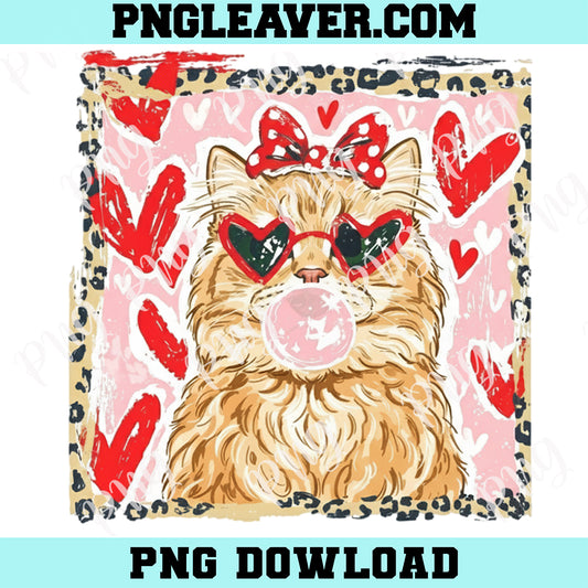 Leopard Valentine's Day Cat PNG, Cat Funny Love Quote PNG, Romantic Gift Design Png