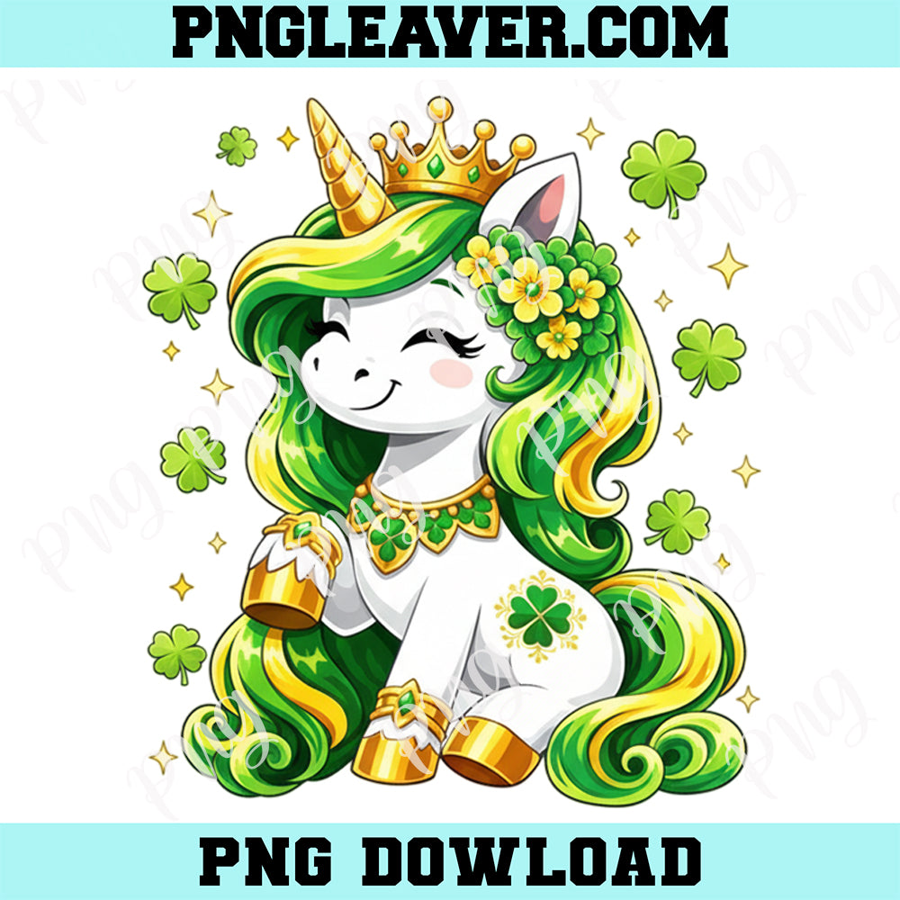 Lepricorn Unicorn Shamrock St Patricks Day Png, Cute Unicorn Patricks Day Png