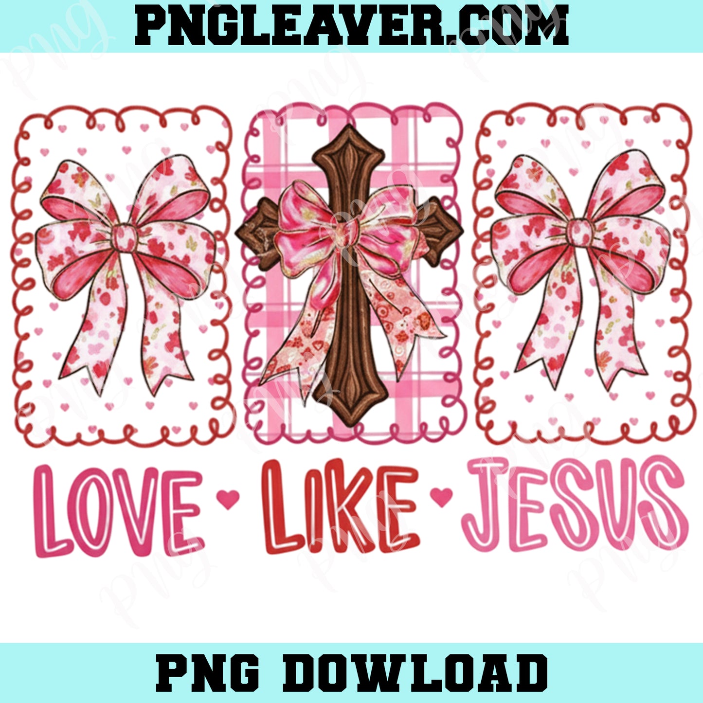 Love Like Jesus Pink Png, John 3 16 Png, Pink Coquette Heart Png, Brushstroke Valentine Png