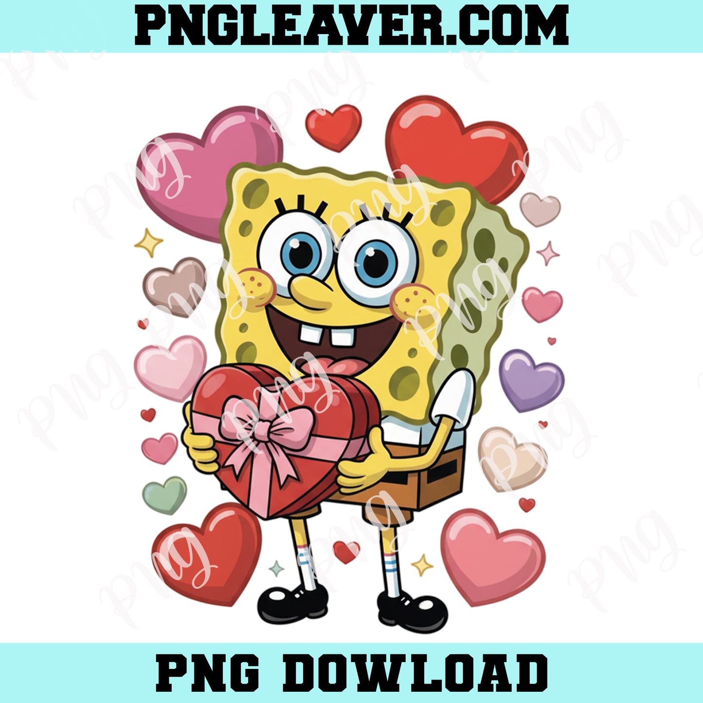 Love SpongeBob Balloon Png, Sponge Bob PNG, Love SpongeBob Funny Cartoon Png