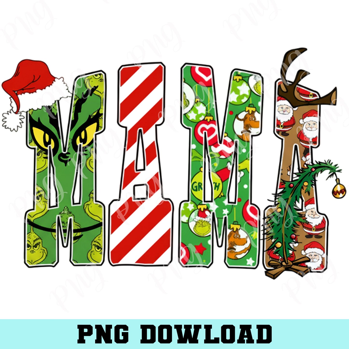 Santa Mama Christmas Sublimation Png, Christmas Movie Png, Retro Christmas Mama Png