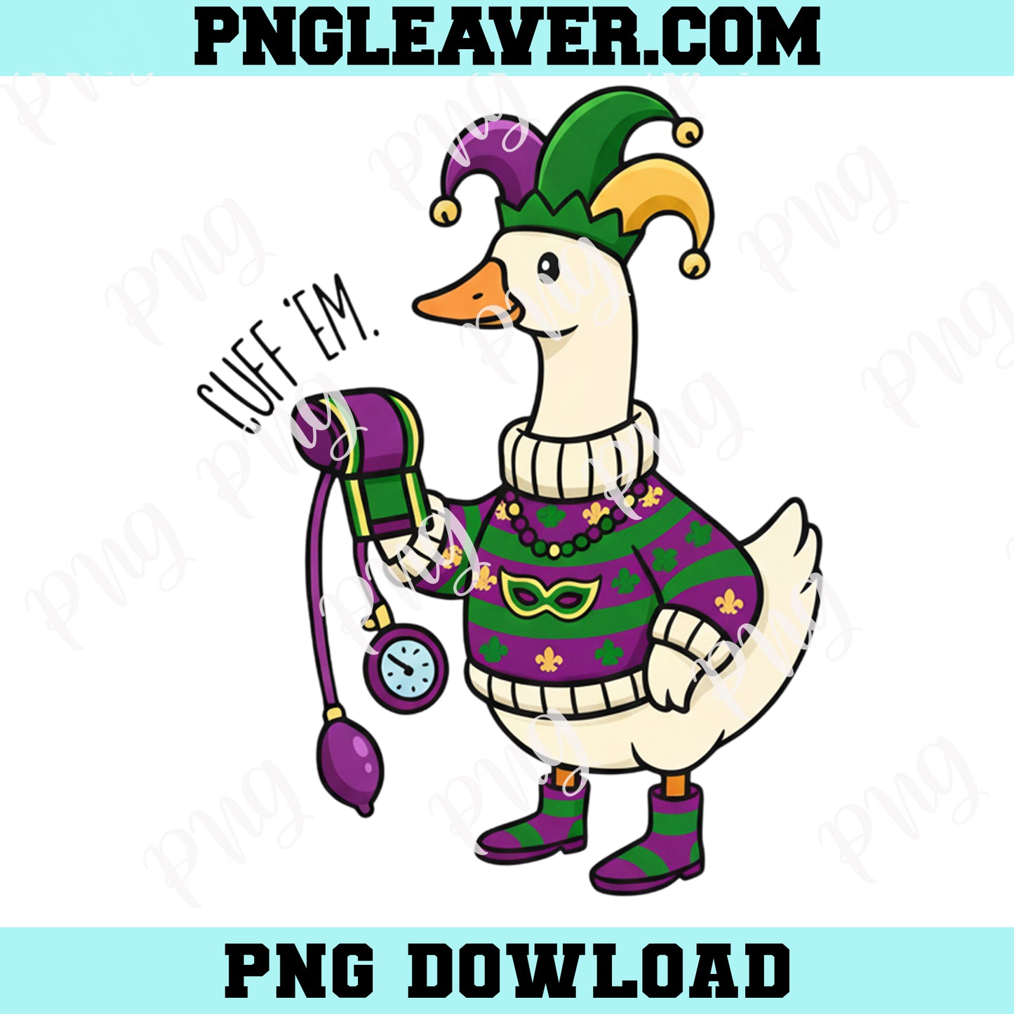 Mardi Gras Nurse Png, Nurse Life Cuf Em Png, Silly Goose Nurse Sublimation, ER Nurse Clipart, Mardi Gras Png