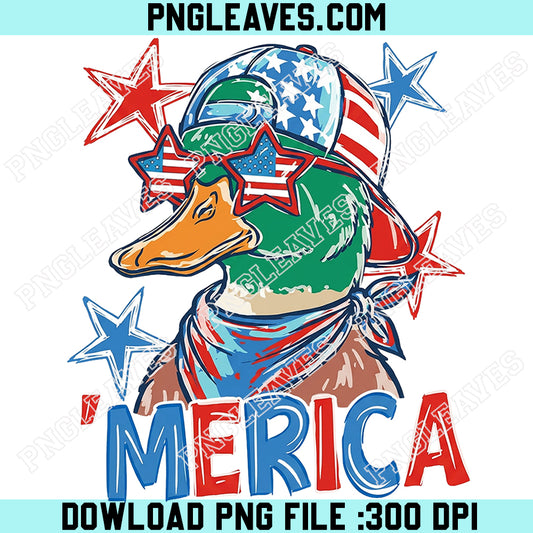 Patriotic Mallard Duck Png, 4th Of July Png, Fourth Of July Png, Striped Patriotic Png