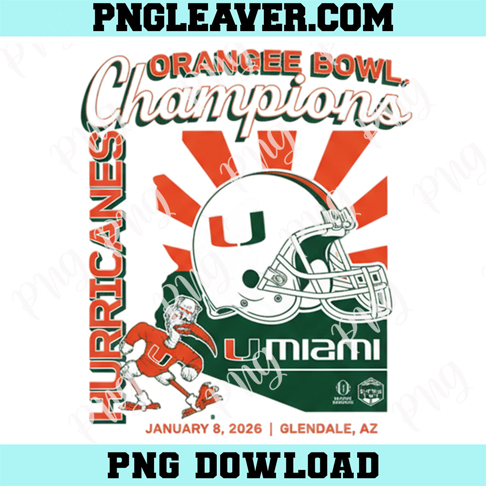 Miami Football CFP Fiesta Bowl Champions Png, Football Bowl Champions Png