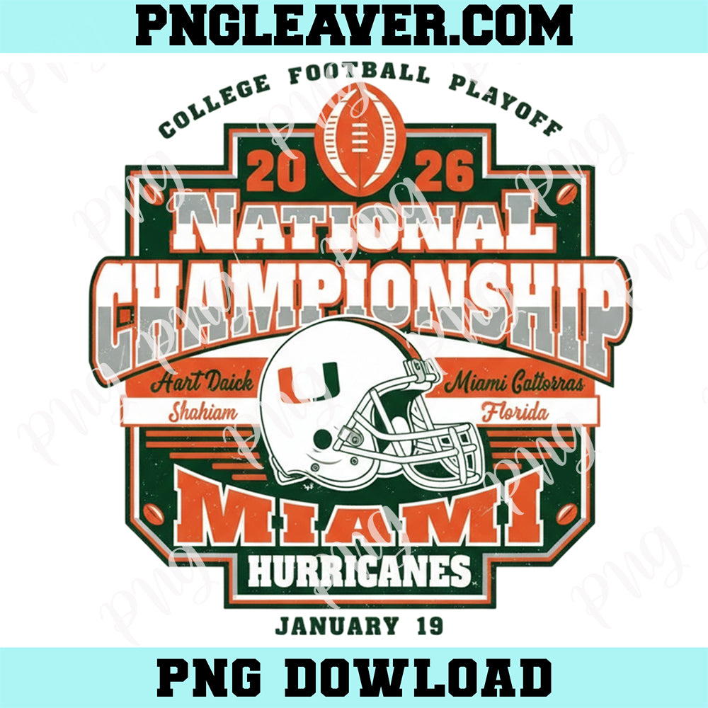 Miami Hurricanes CFP National Championship Png