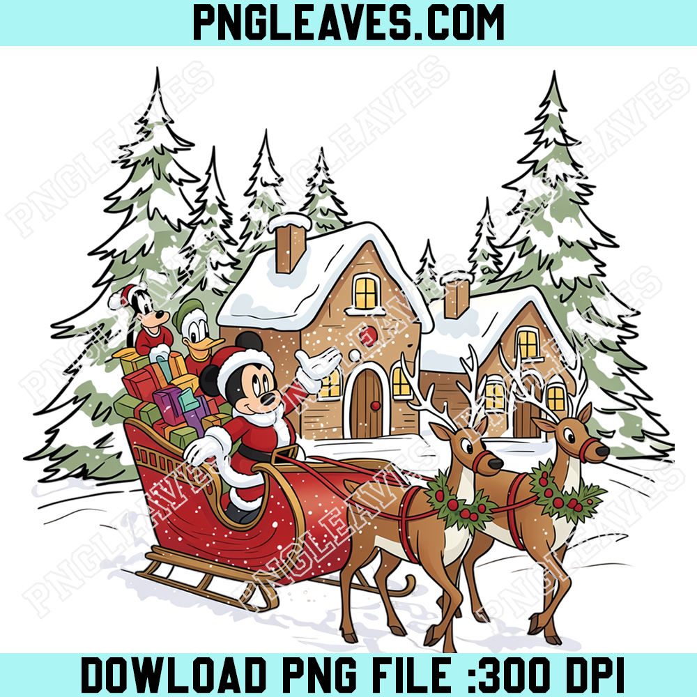 Mickey Mouse Merry Christmas Tree PNG, Classic Disney Friends Decorating Holiday Tree