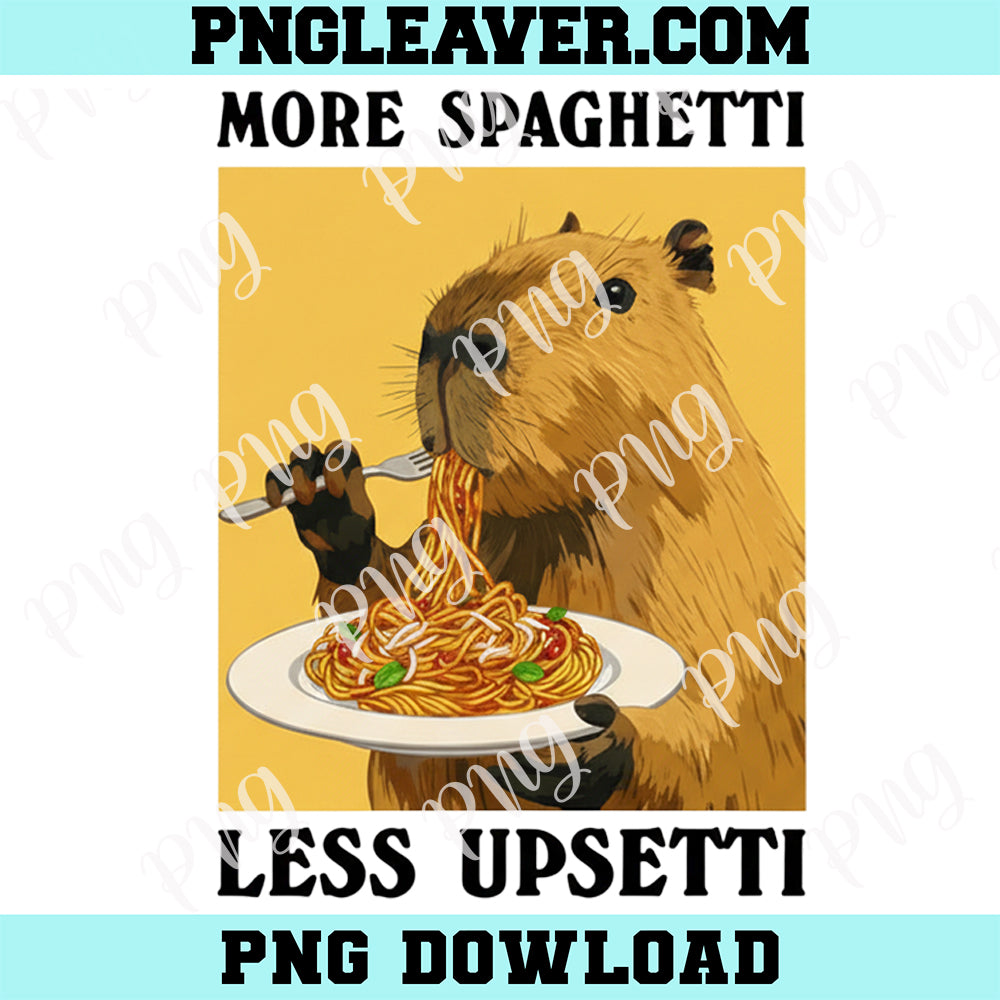 More Spaghetti Less upsetti Capybara Eating Pasta Png