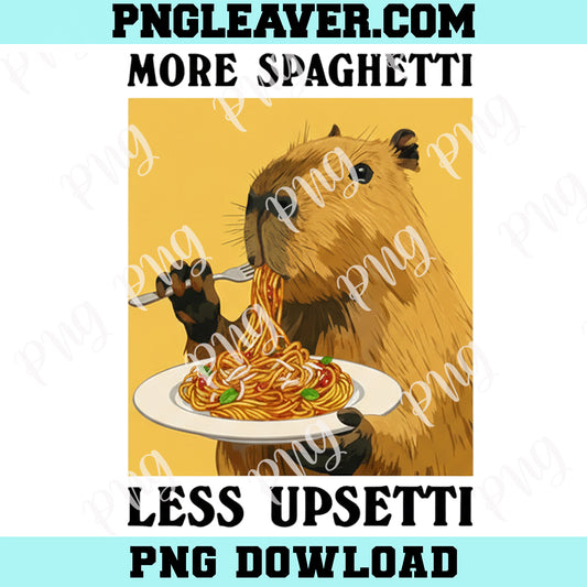 More Spaghetti Less upsetti Capybara Eating Pasta Png