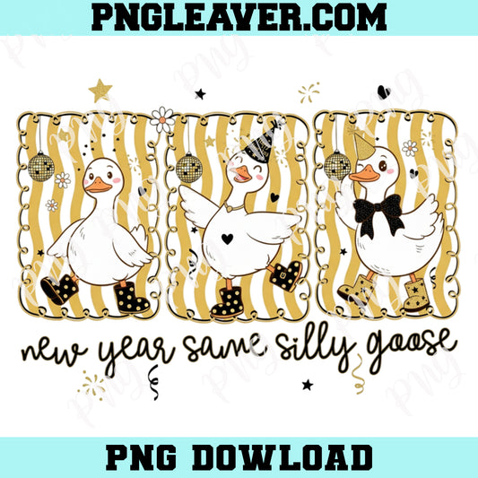New Year Silly Goose Cute PNG, NYE Party Apparel, Goose Sublimation, Festive Clipart Art, Coquette Goose Art, 2026 NYE Png