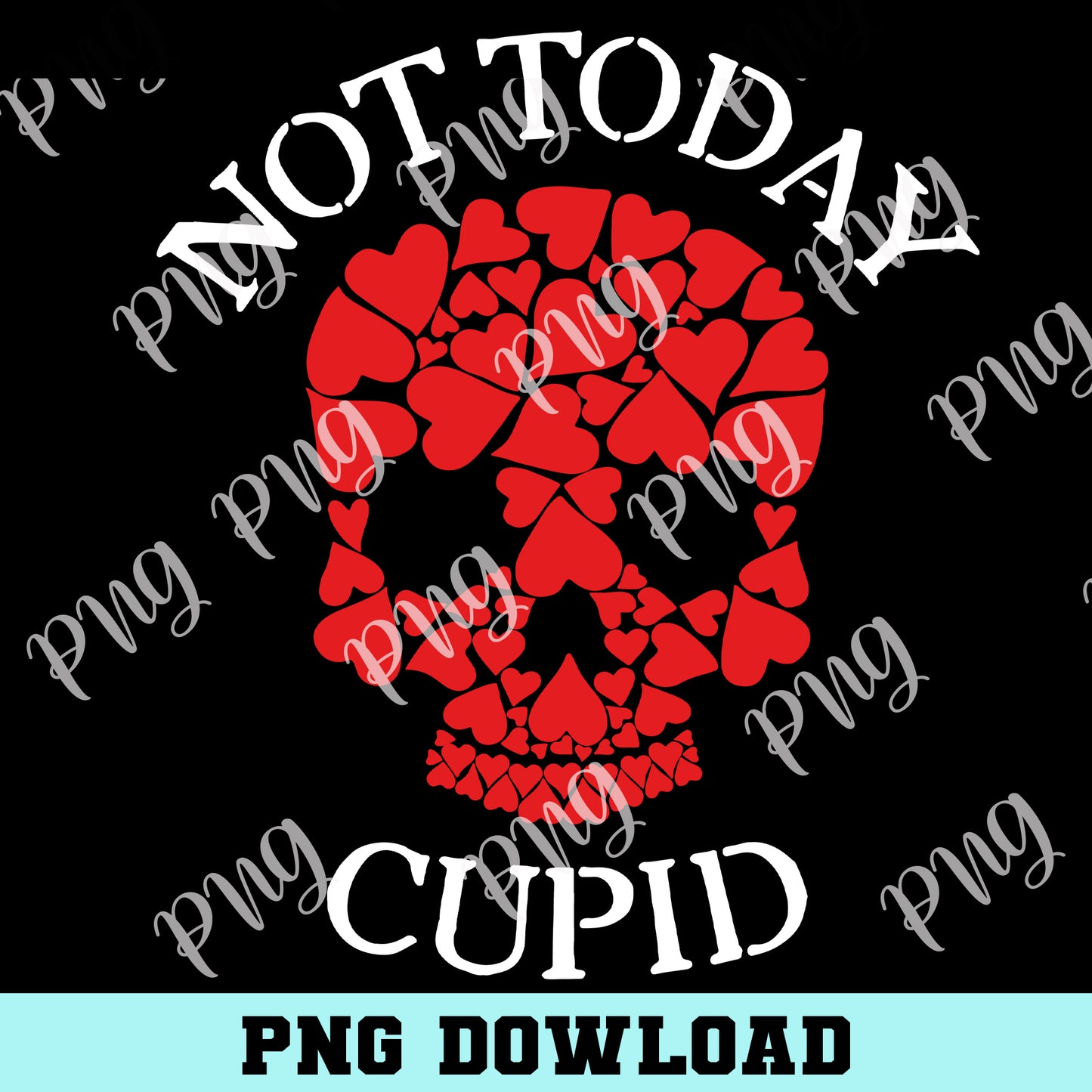 Not Today Cupid Heart Svg, Anti Valentine Svg, Valentine Skull Svg