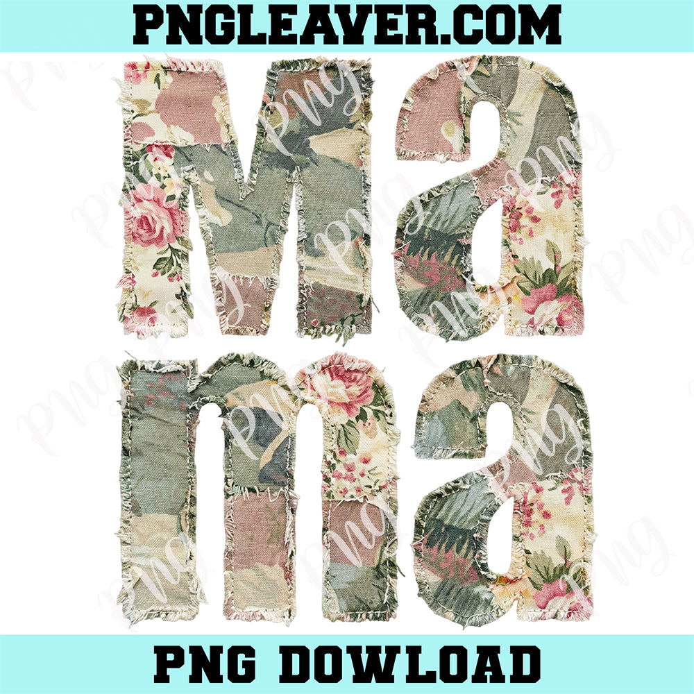 Patchwork Floral Camo Mama Png, Rustic Hunting Png