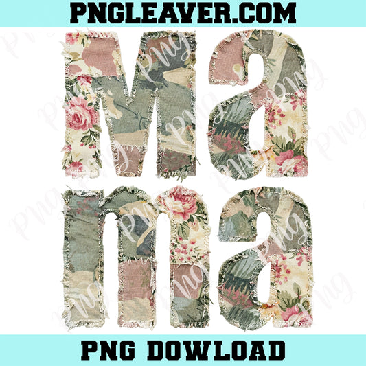 Patchwork Floral Camo Mama Png, Rustic Hunting Png