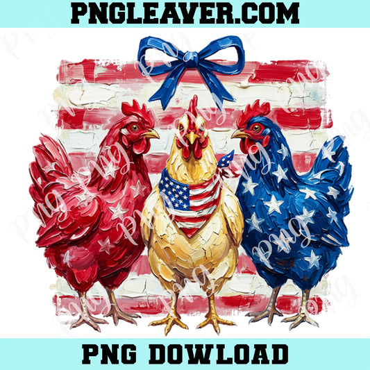 Patriotic Chicken America Paint Png, Red White Blue 4th Of JulyPng