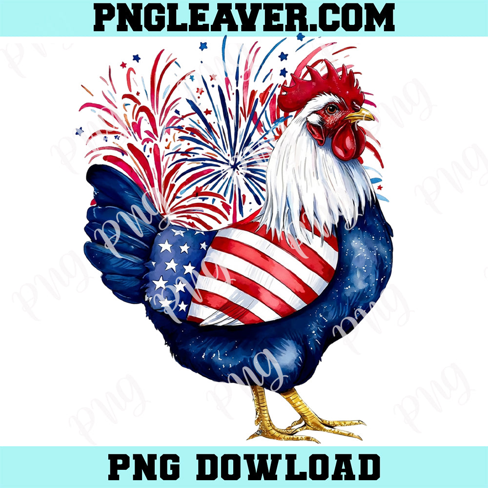 Patriotic Chicken Retro America Png, 4th of July American Girl Png, Coquette Png