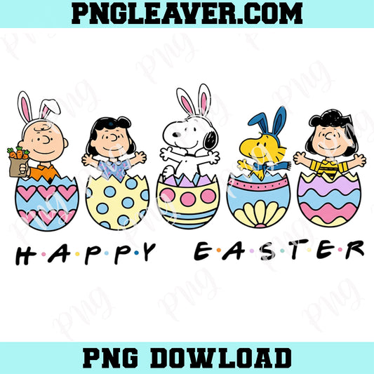 Snoop Woodstock Lucy Charlie Brown Egg Cracked Happy Easter Png, Peanuts Easter PNG
