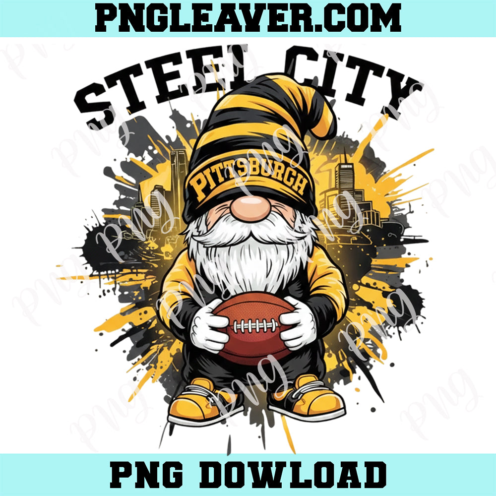 Gnome Football Season Sport Png, Pittsburgh Game Day Football PNG, Steelers Football Shirt PNG