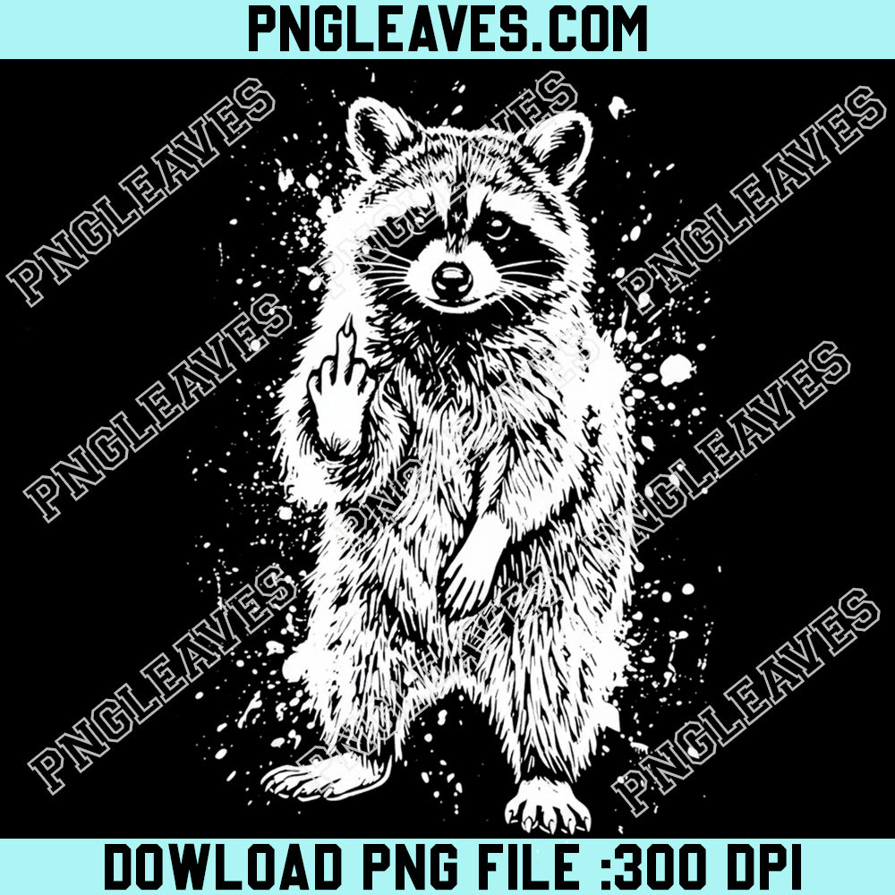 Raccoon Middle Finger Png, Trendy Raccoon Design Png